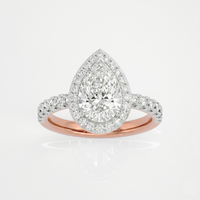 Pear Halo Ring - 2ct