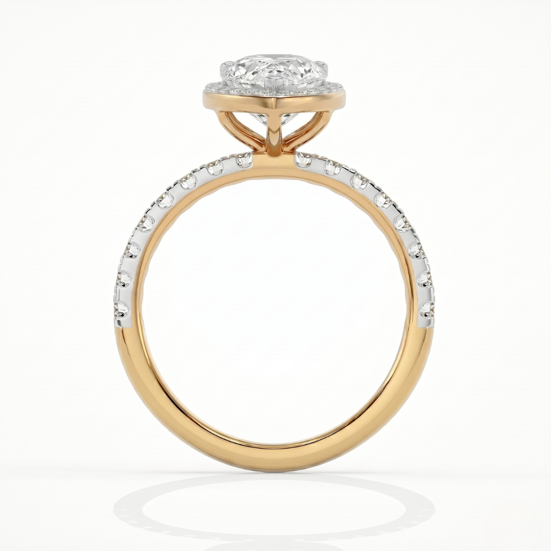 Pear Halo Ring - 2ct