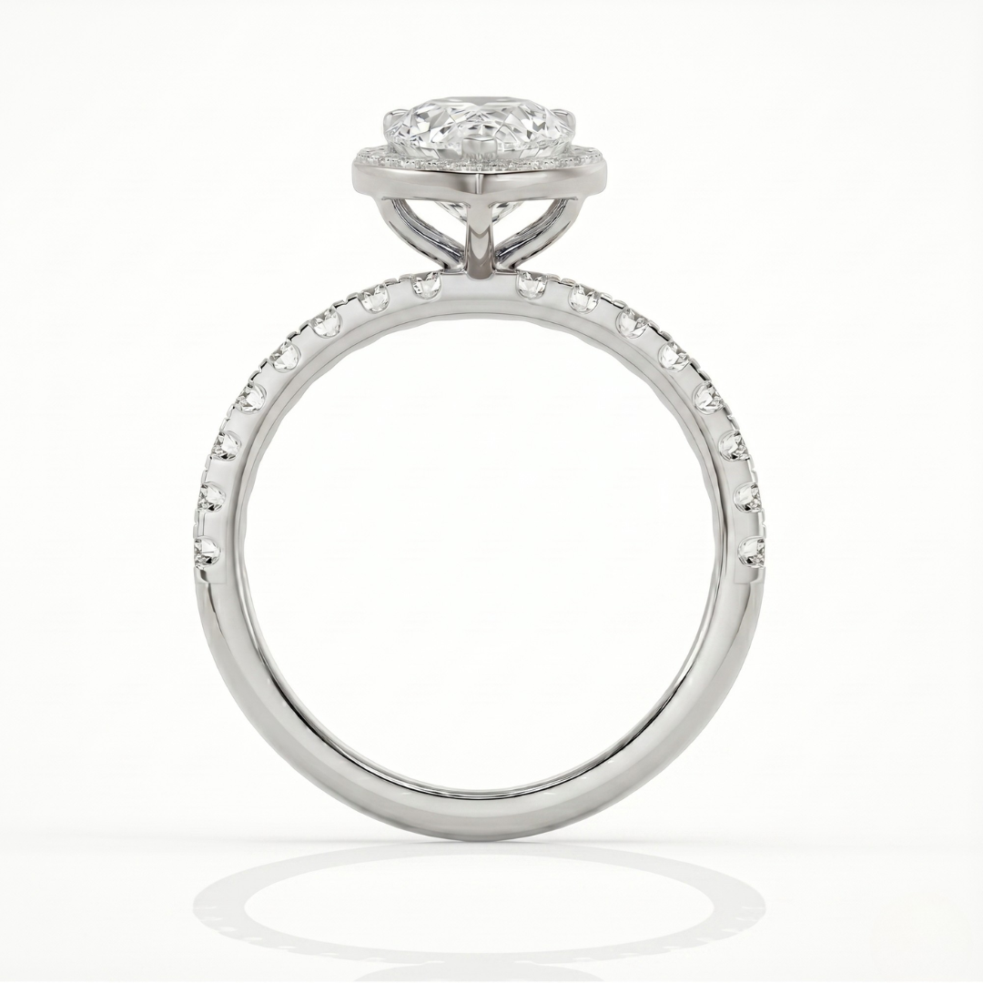 Pear Halo Ring - 2ct