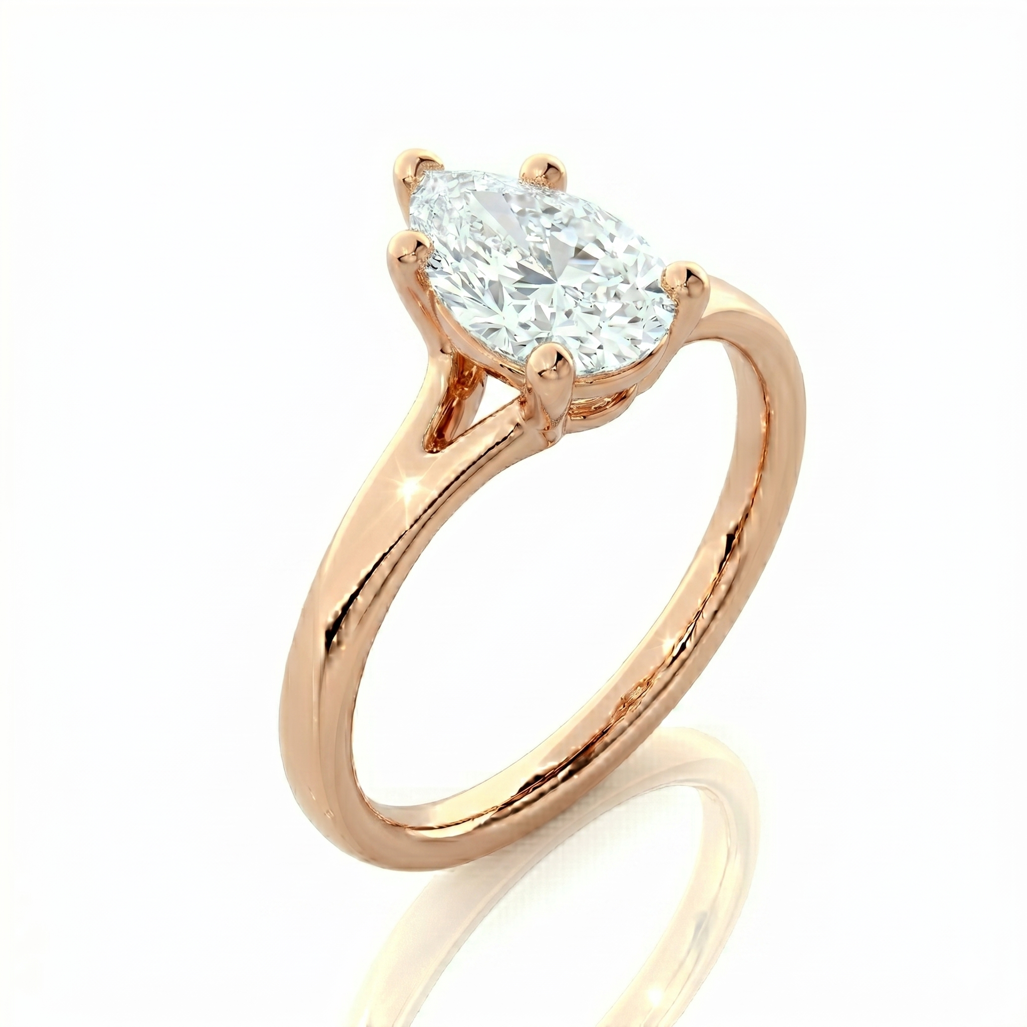 Split Band Ring - Pear 0.5 ct