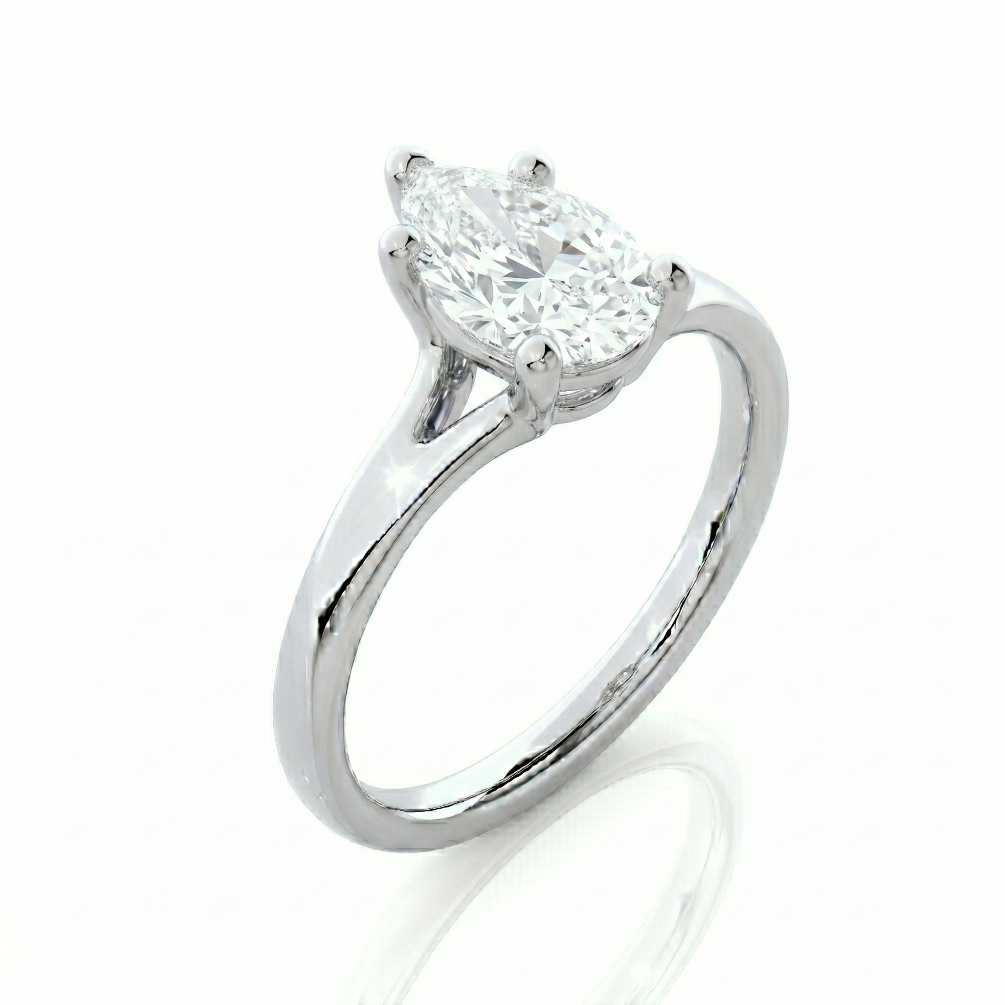 Split Band Ring - Pear 0.5 ct