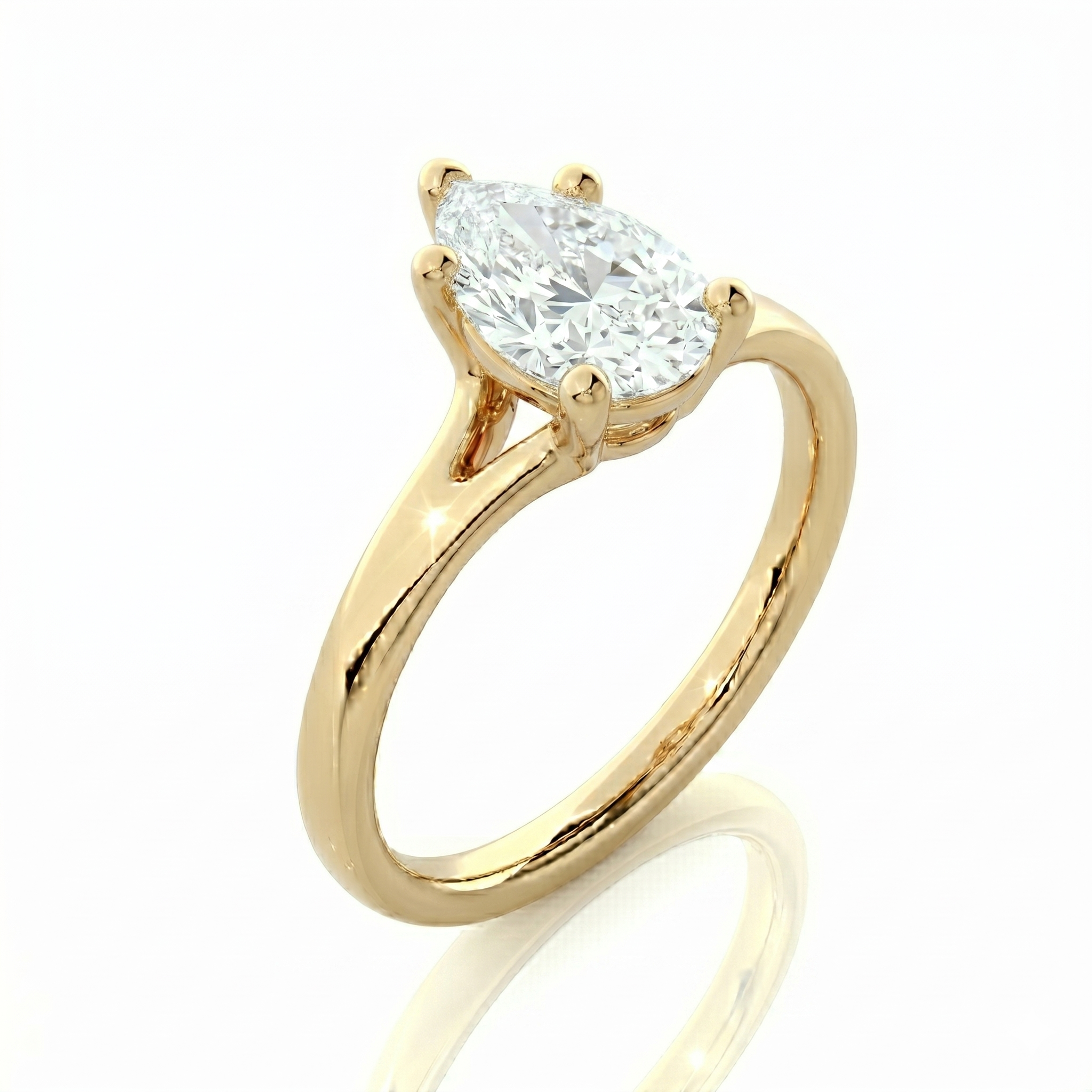 Split Band Ring - Pear 0.5 ct