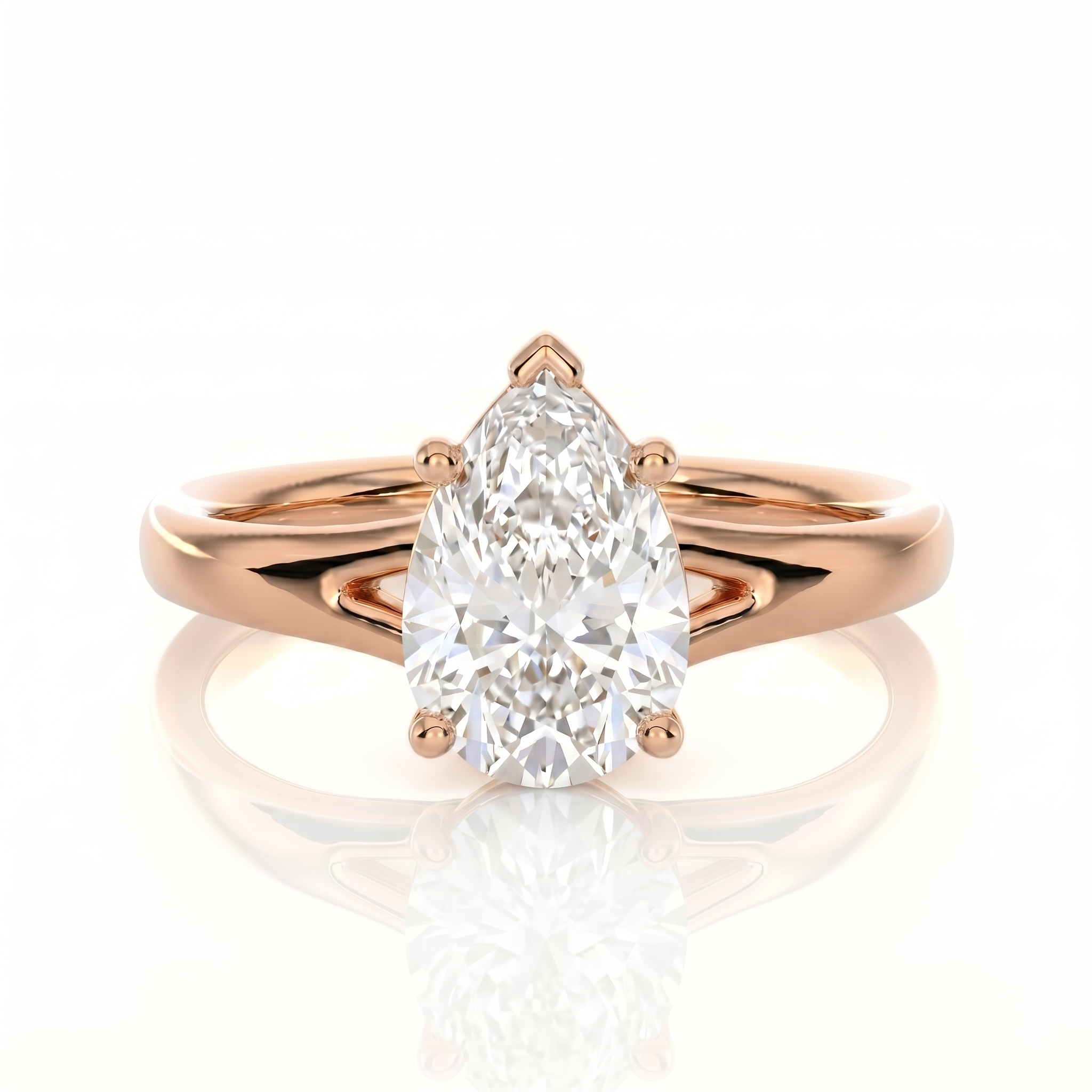 Split Band Ring - Pear 0.5 ct