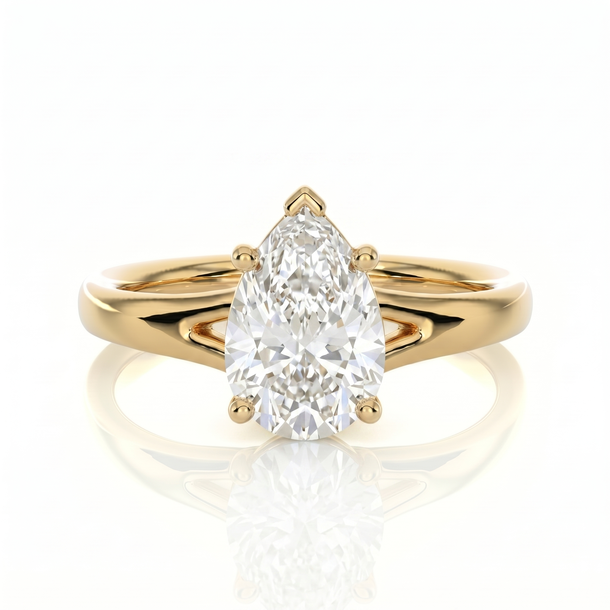 Split Band Ring - Pear 0.5 ct