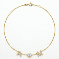 Dual Initial Diamond Bezel Necklace