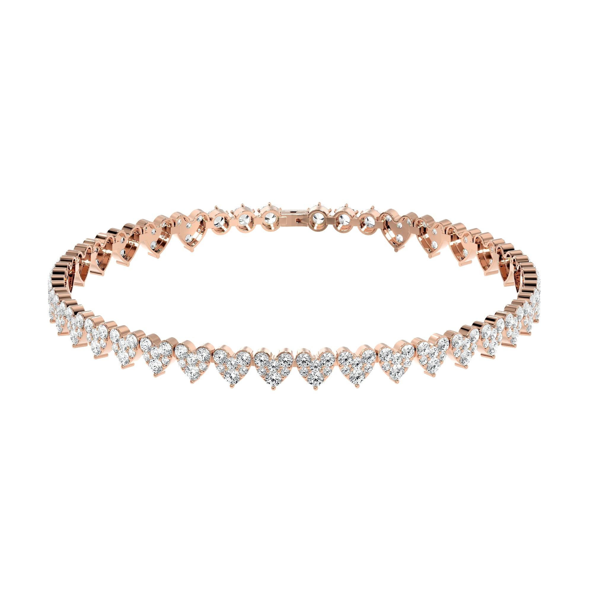 Cluster Heart Tennis Bracelet