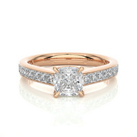 Cushion Cascade Ring - 1.1 ct cushion