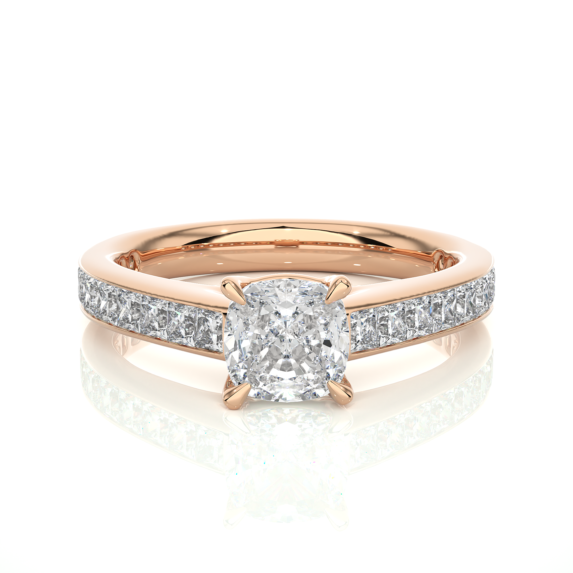 Cushion Cascade Ring - 1.1 ct cushion