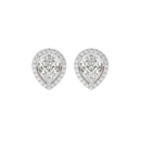 4 ct Pear halo studs - Basket setting
