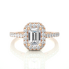 Emerald Halo Ring - 0.8 ct emerald diamond