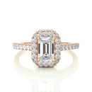 Emerald Halo Ring - 0.8 ct emerald diamond