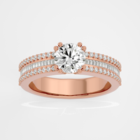Round with baguettes - 1.5 ct round