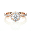 Halo Cascade Ring - 0.6 ct round