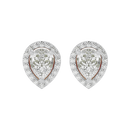 2 ct Pear halo studs - Basket setting