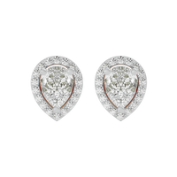 2 ct Pear halo studs - Basket setting