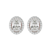 2 ct Oval halo studs - Basket setting