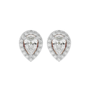 1 ct Pear halo studs - Basket setting