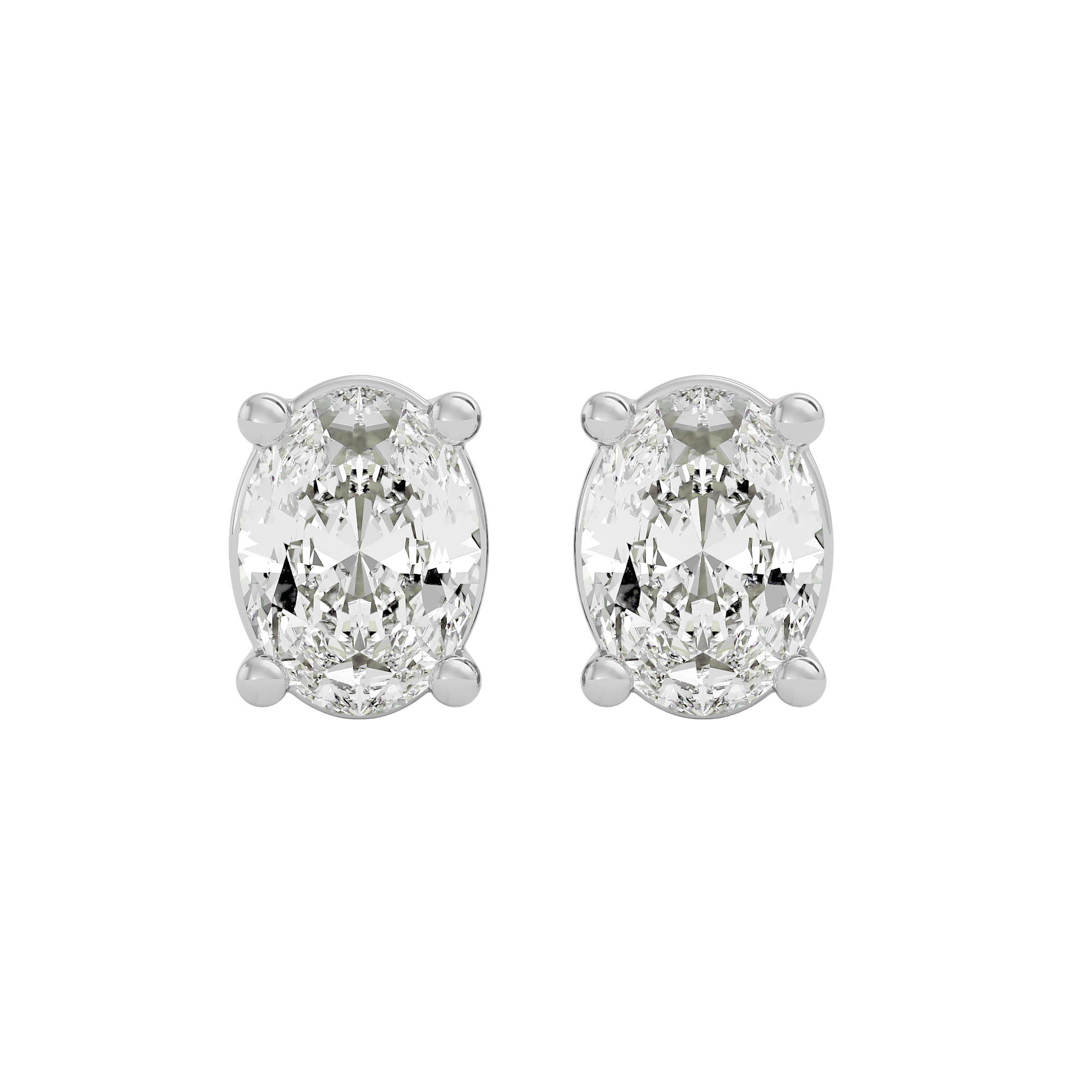 2 ct Oval studs - Basket setting