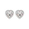 1 ct Heart halo studs - Basket setting