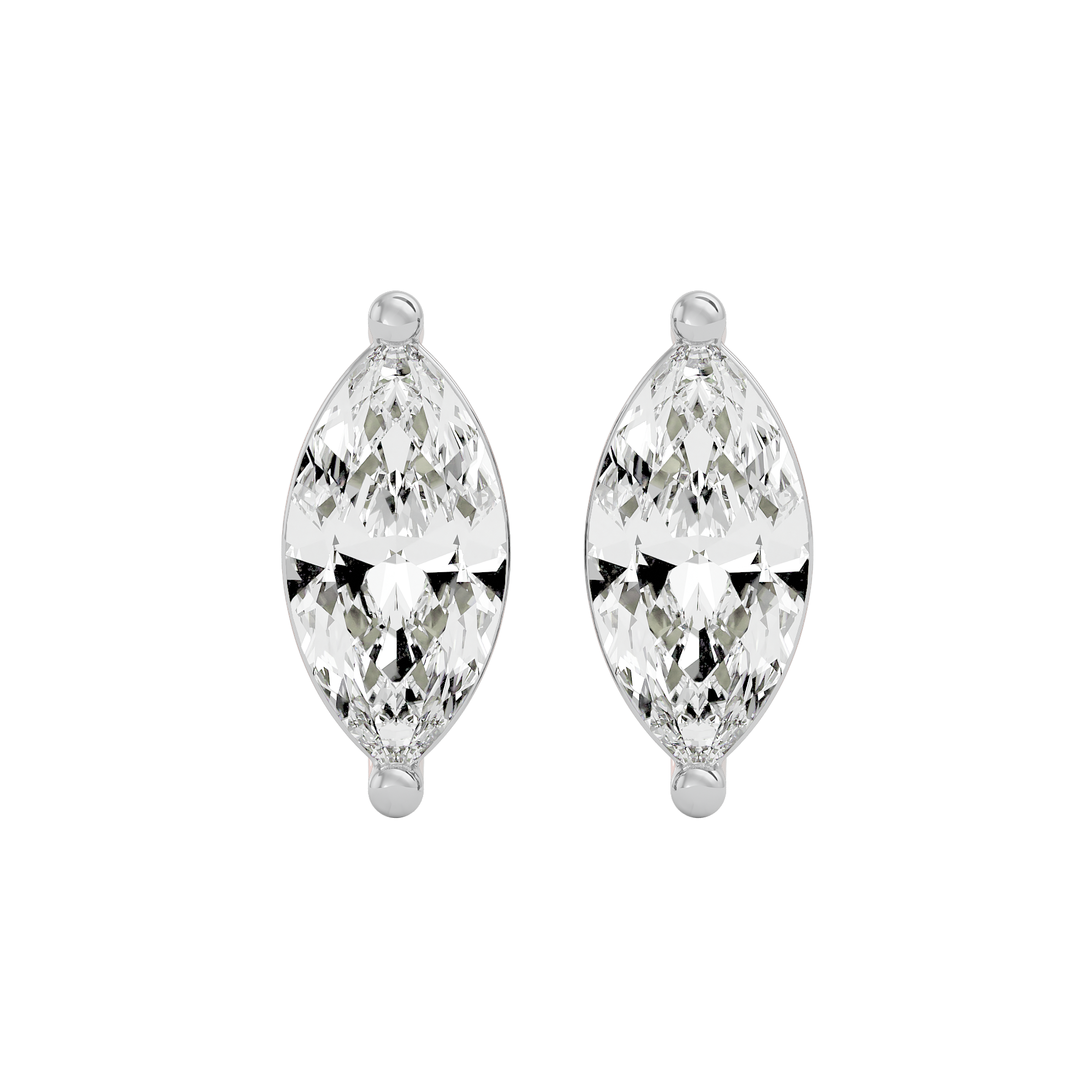 2 ct Marquise studs - Basket setting