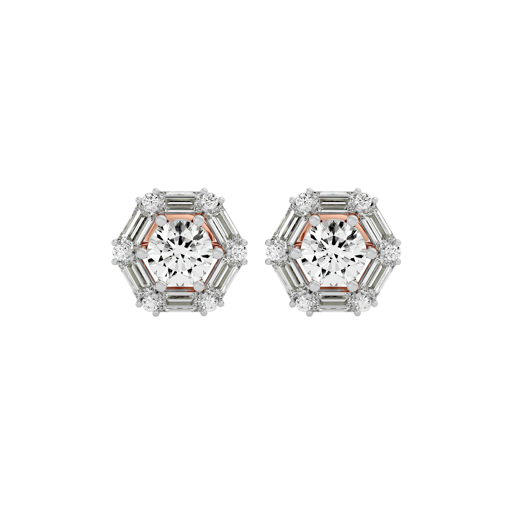 2 ct Infinite glow studs - Basket setting