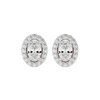 1 ct Oval halo studs - Basket setting