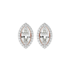 2 ct Marquise halo studs - Basket setting