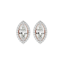 2 ct Marquise halo studs - Basket setting