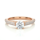 Ribbon Pave Ring - 0.5 cts round