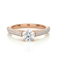 Ribbon Pave Ring - 0.5 cts round
