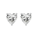 4 ct Heart studs - Basket setting