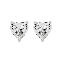 4 ct Heart studs - Basket setting