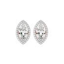 4 ct Marquise halo studs - Basket setting