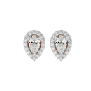0.5 ct Pear halo studs - Basket Setting