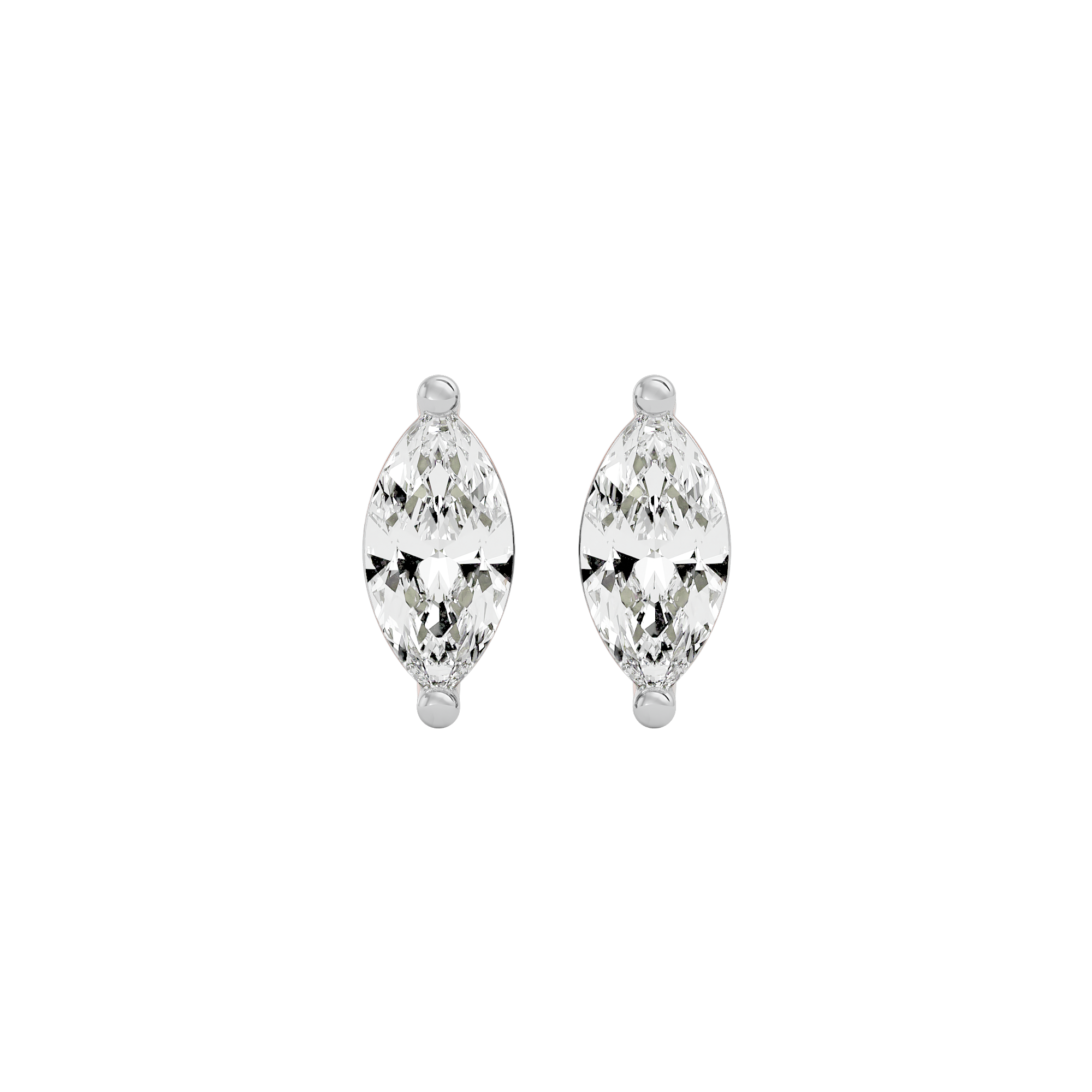 0.5 ct Marquise studs - Basket Setting