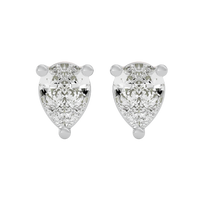 2 ct Pear Studs - Basket setting