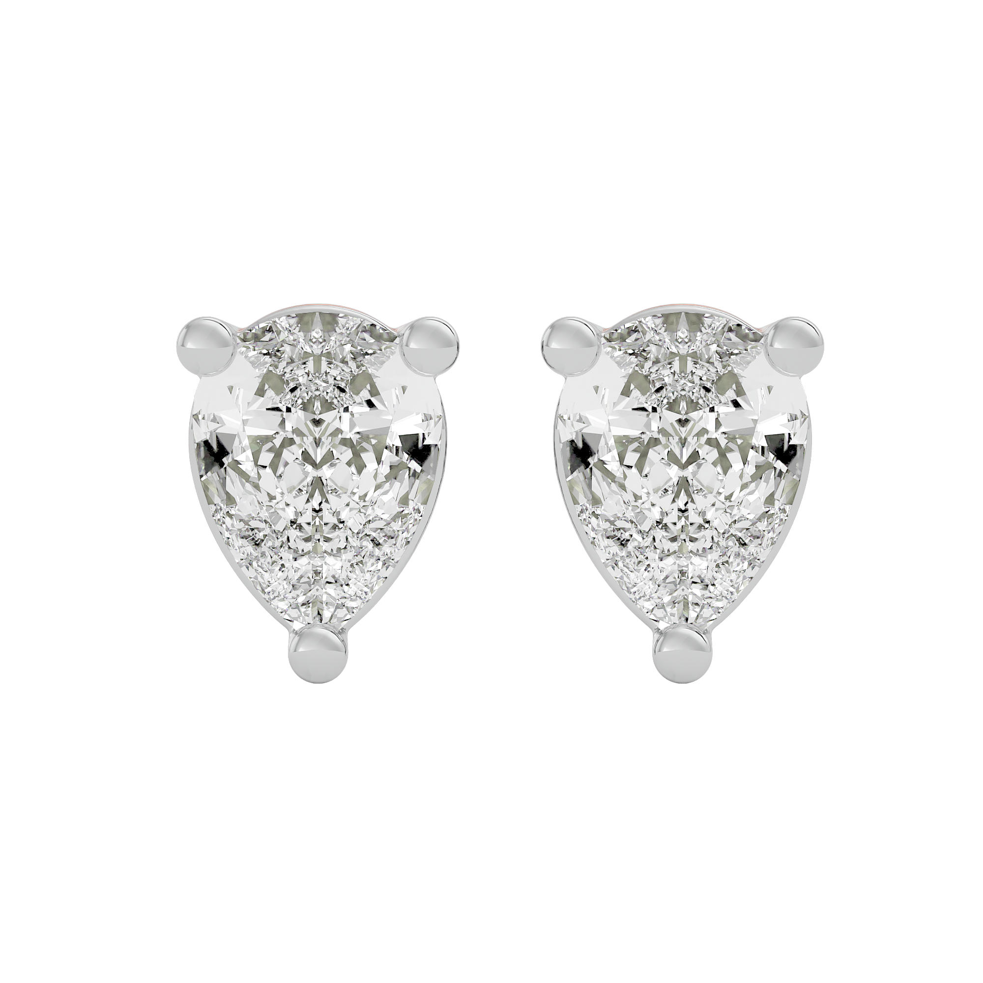 2 ct Pear Studs - Basket setting