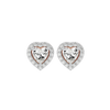 0.5 ct Heart halo studs - Basket Setting