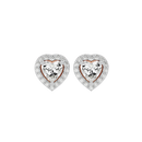 0.5 ct Heart halo studs - Basket Setting