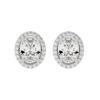 4 ct Oval halo studs - Basket setting
