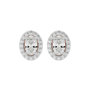 Oval Halo Studs - Basket Setting