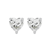 1 ct Heart studs - Basket setting