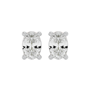 1 ct Oval studs - Basket setting