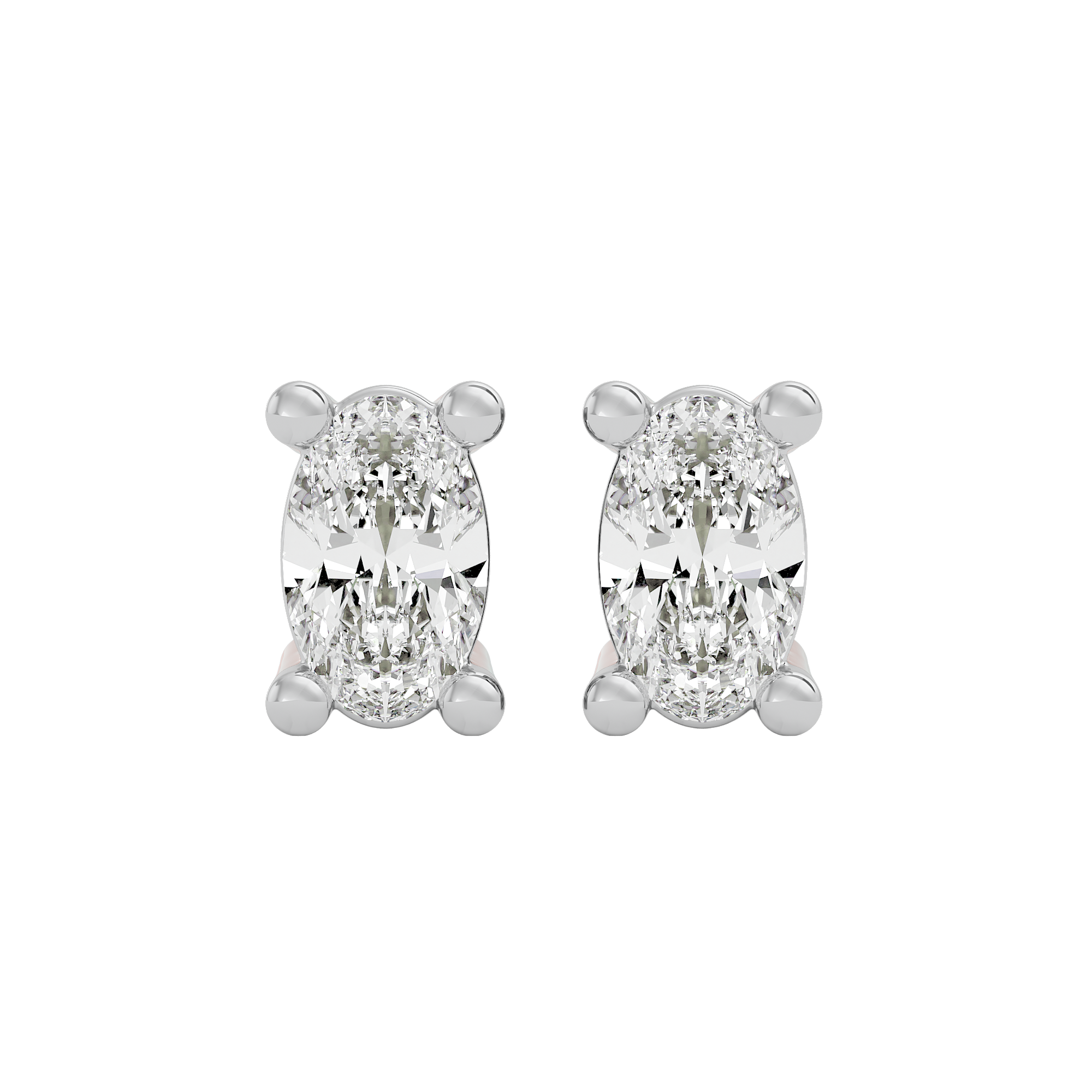 0.5 cts Oval studs - Basket Setting