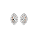 0.5 ct Marquise halo studs - Basket setting