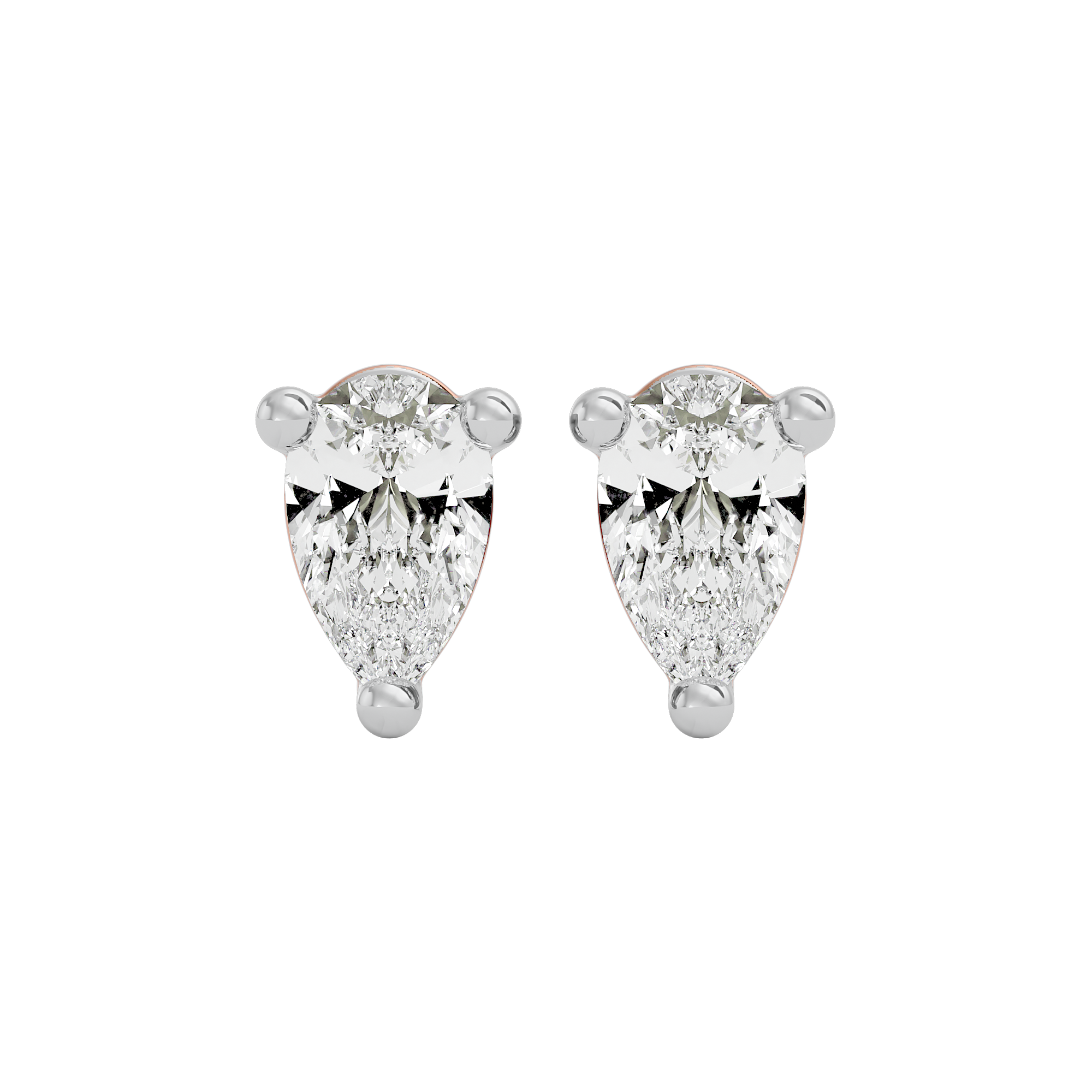 0.5 ct Pear studs - Basket setting