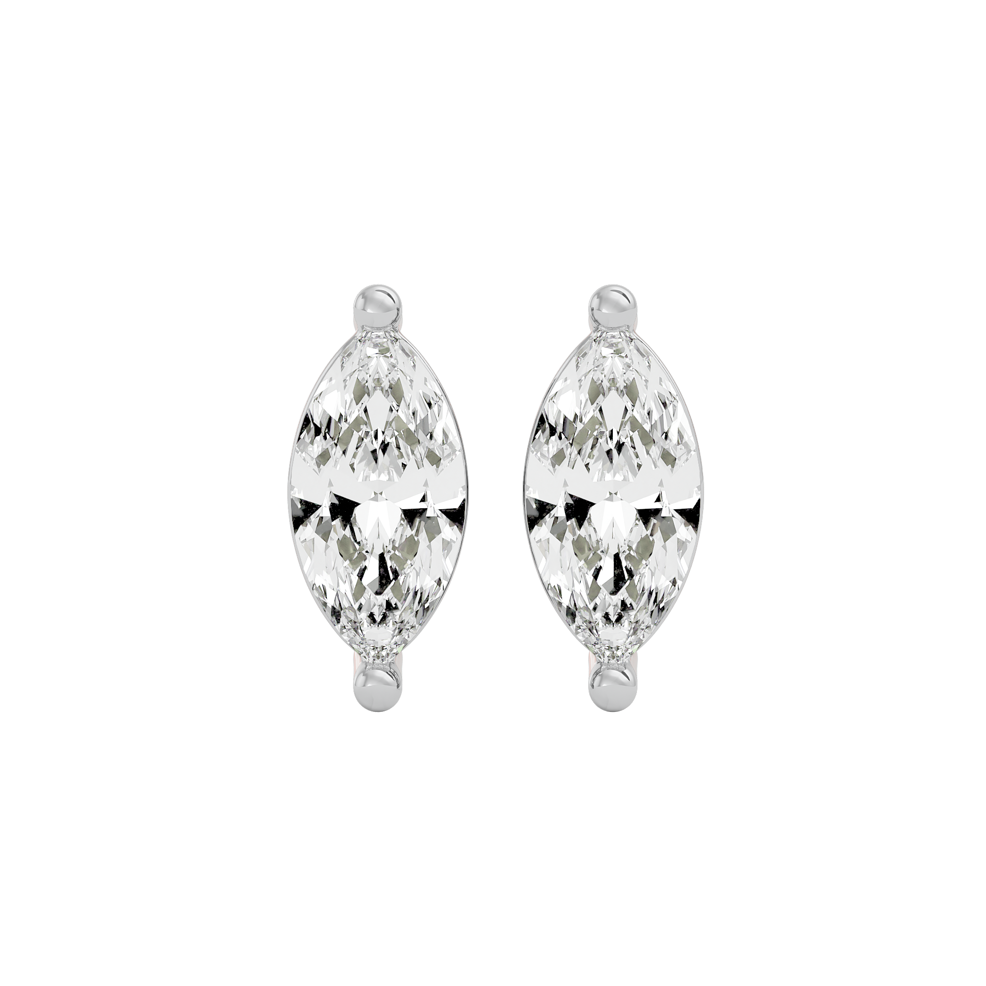 1 ct Marquise studs - Basket setting