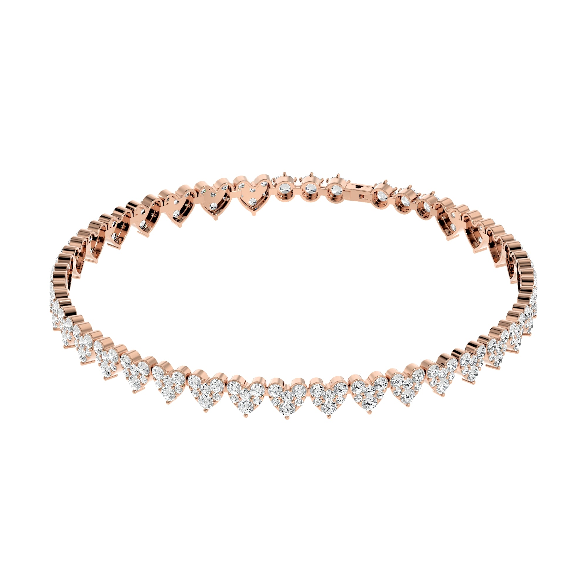 Cluster Heart Tennis Bracelet