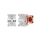 1 ct Oval studs - Basket setting