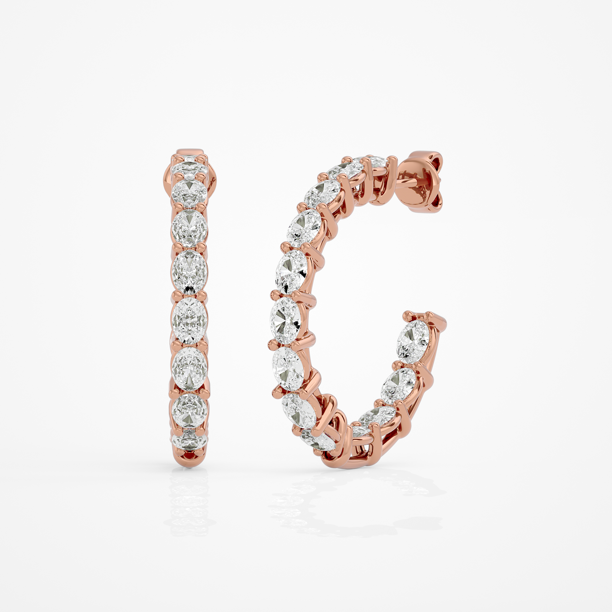 Oval eternity hoops